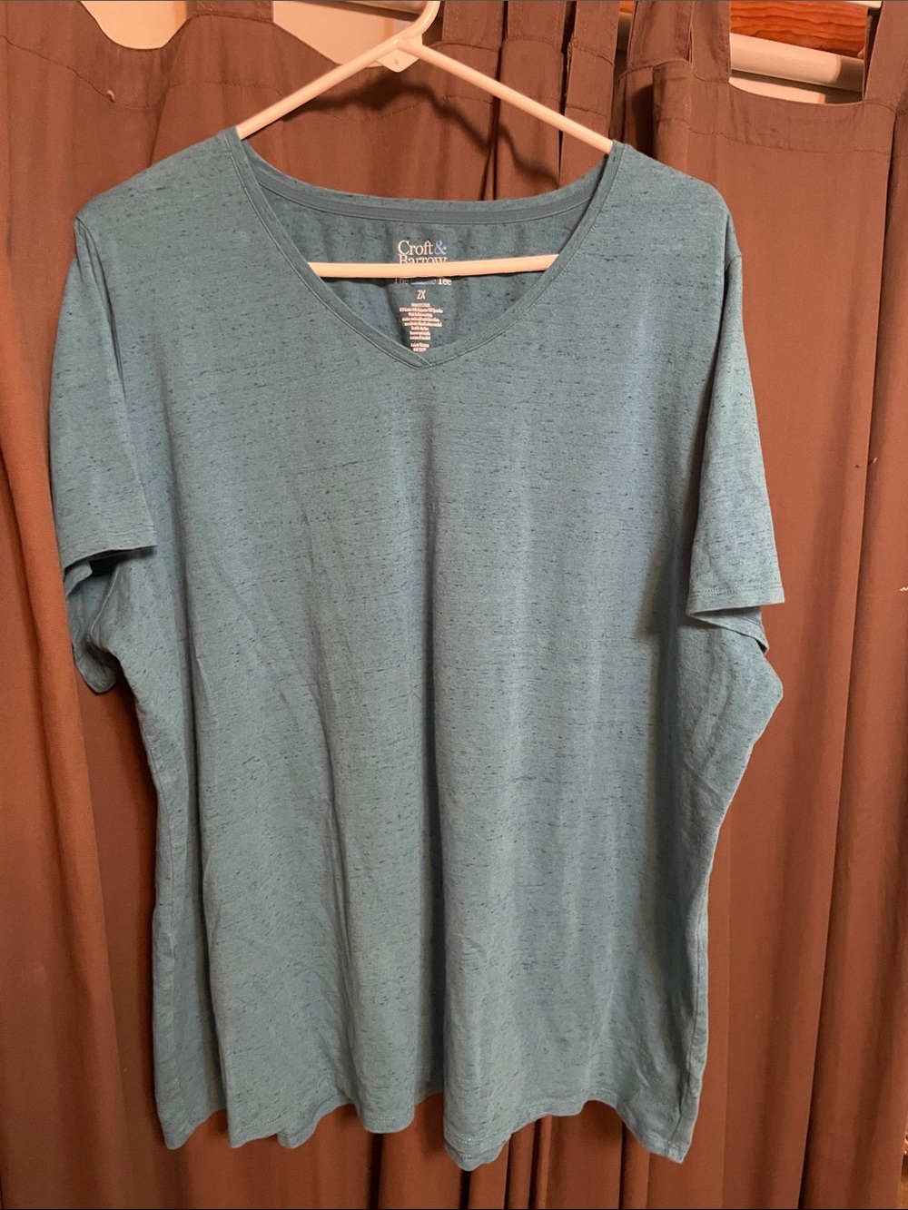 croft & barrow Teal V-Neck Short Sleeve Tee